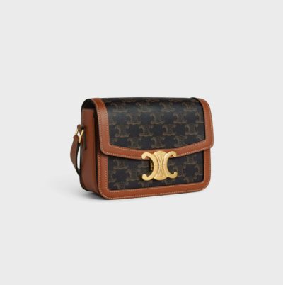 CELINE TEEN TRIOMPHE BAG IN Triomphe Canvas and Calfskin