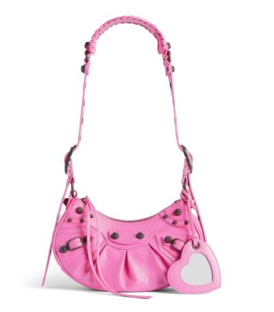 Balenciaga Women's Le Cagole Shoulder Bag Xs in Glossy Pink