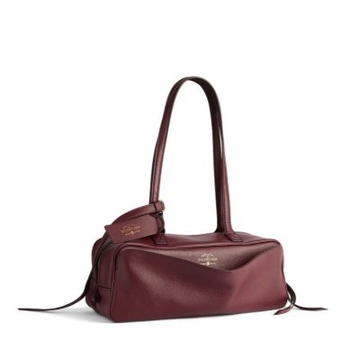 Balenciaga Women's Carrie Bowling Bag Small in Dark Burgundy