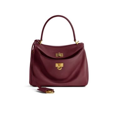Balenciaga Women's Rodeo Handbag Mini in Dark Burgundy