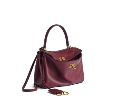 Balenciaga Women's Rodeo Handbag Mini in Dark Burgundy