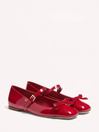 VALENTINO MARY-JANE ROMANCE BOW BALLERINA IN PATENT LEATHER
