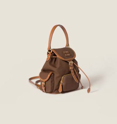 Miu Miu Canvas and leather backpack