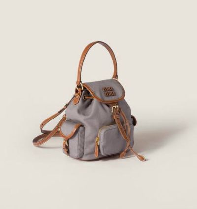 Miu Miu Canvas and leather backpack