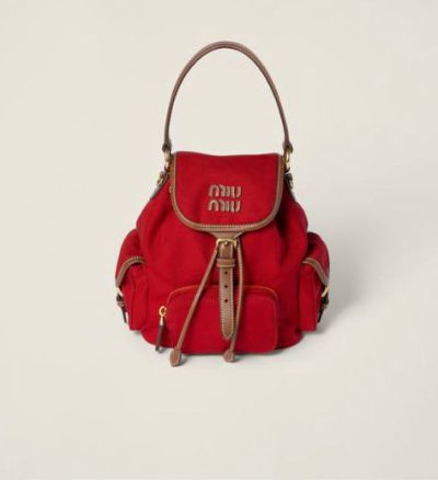 Miu Miu Canvas and leather backpack