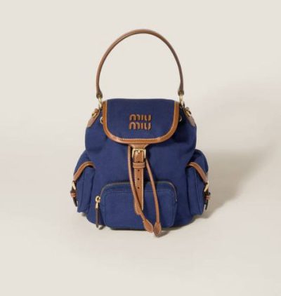Miu Miu Canvas and leather backpack
