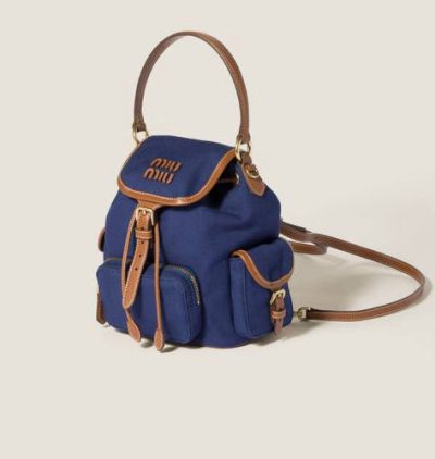 Miu Miu Canvas and leather backpack
