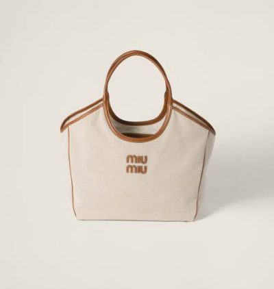 Miu Miu IVY canvas and leather tote bag
