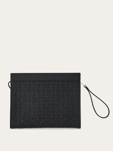 Ferragamo Embossed Gancini pouch