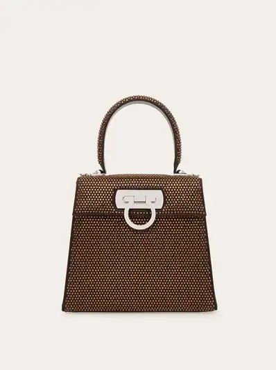 Ferragamo Iconic Top Handle with crystals (S)