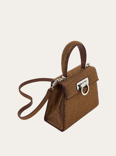 Ferragamo Iconic Top Handle with crystals (S)