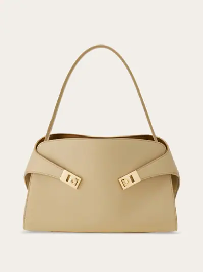 Ferragamo Hug soft bicolor shoulder bag (M)