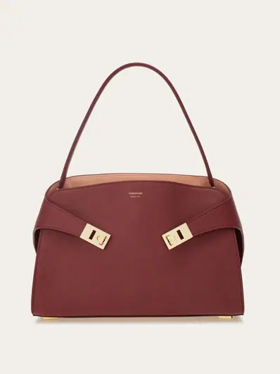 Ferragamo Hug soft bicolor shoulder bag (M)