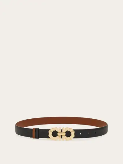 Ferragamo Reversible and adjustable belt with shaped Gancini