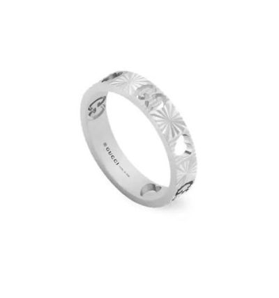 Gucci Icon 18ct White Gold Star Ring (Size Q)