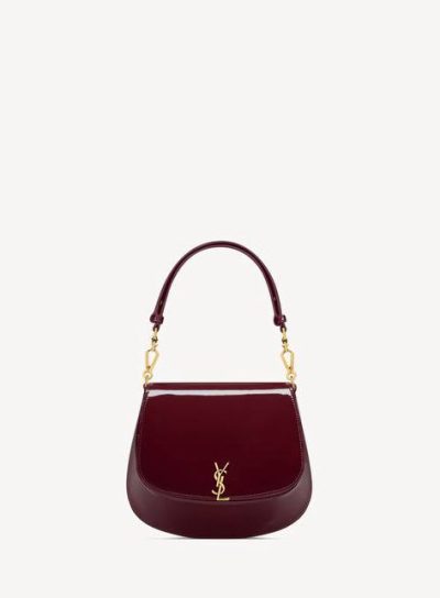 SAINT LAURENT MINI VOLTAIRE TOP HANDLE BAG IN PATENT LEATHER