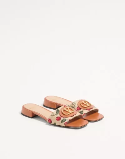 Valentino Vlogo Signature Cherryfic Slide Sandal 20Mm