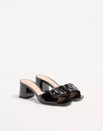 Valentino Vlogo Signature Patent Leather Slide Sandal 60Mm