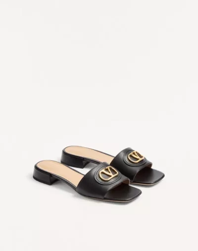 Valentino Vlogo Signature Slide Sandal In Calfskin 20Mm