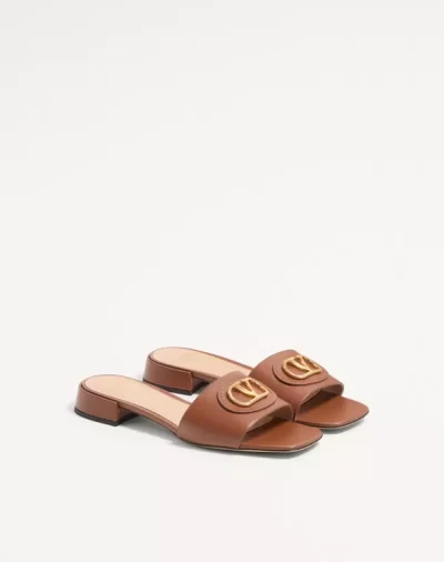 Valentino Vlogo Signature Slide Sandal In Calfskin 20Mm