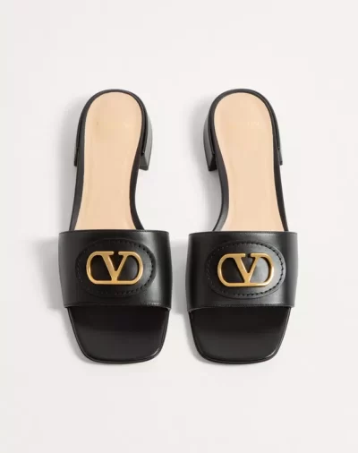 Valentino Vlogo Signature Slide Sandal In Calfskin 20Mm