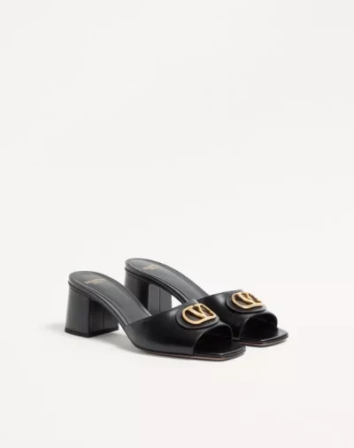 Valentino Vlogo Signature Slide Sandal In Calfskin 60Mm