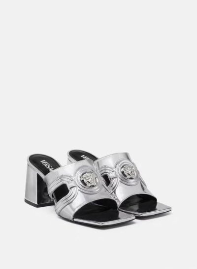 VERSACE MEDUSA '95 METALLIC MULES 70 MM