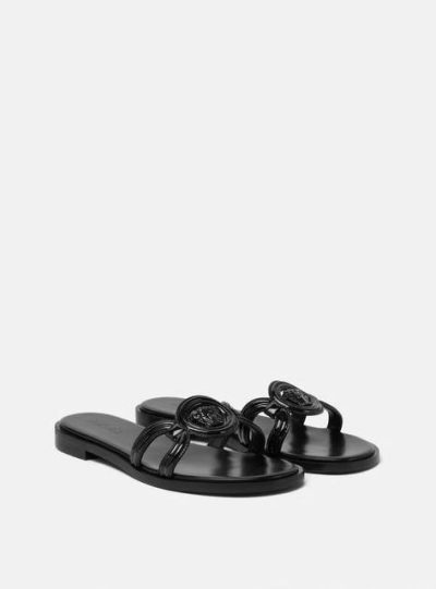 VERSACE MEDUSA '95 PATENT FLAT SANDALS