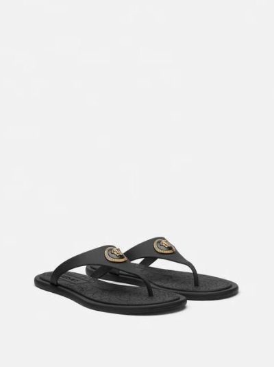 VERSACE ALIA RUBBER FLAT SANDALS
