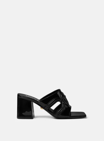 VERSACE MEDUSA '95 PATENT MULES 70 MM