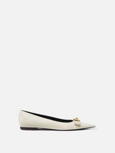 VERSACE GIANNI RIBBON LEATHER BALLERINAS