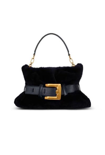 BALMAIN Medium Anthem bag in shearling