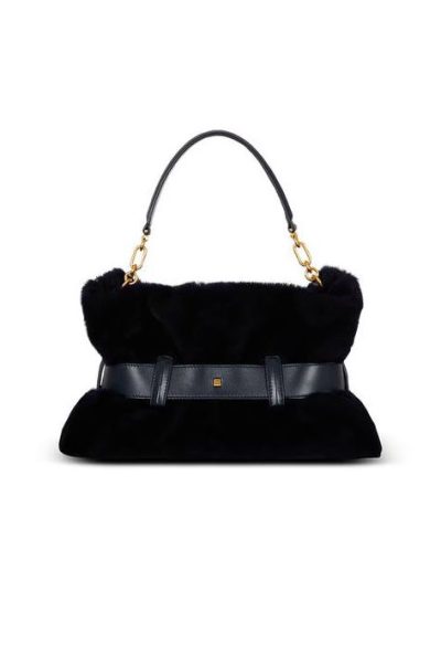 BALMAIN Medium Anthem bag in shearling