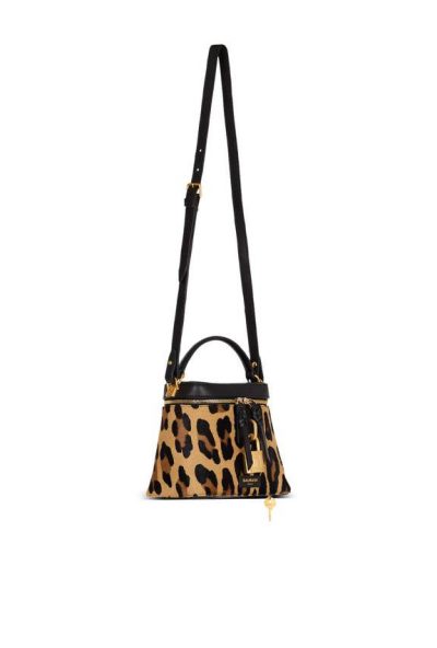BALMAIN Pulse Vanity leopard print leather bag