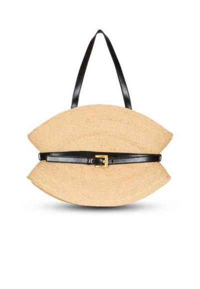 BALMAIN Shuffle Medium bag in raffia
