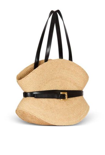 BALMAIN Shuffle Medium bag in raffia