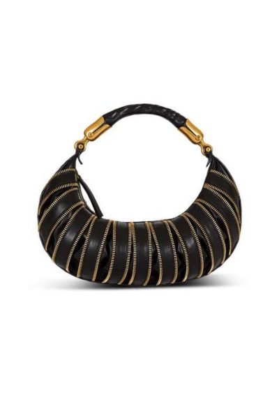 BALMAIN Medium Ebene Zips bag in calfskin leather