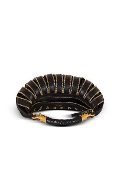BALMAIN Medium Ebene Zips bag in calfskin leather