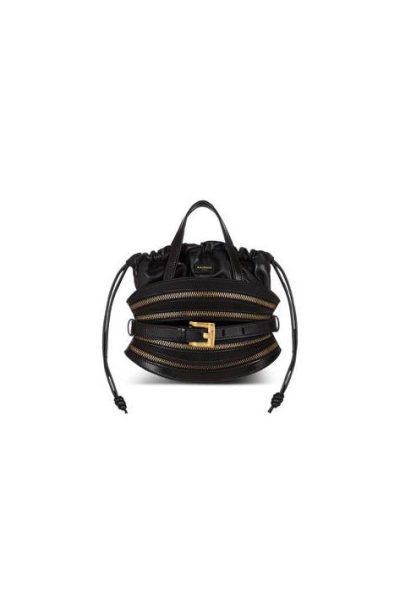 BALMAIN Mini Shuffle Zips bag in calfskin leather