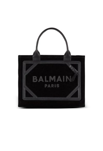 BALMAIN Small suede B-Army tote bag