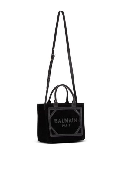 BALMAIN Small suede B-Army tote bag