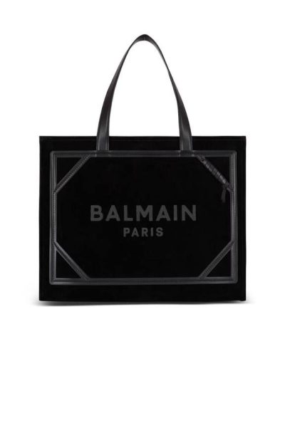 BALMAIN Medium suede B-Army tote bag