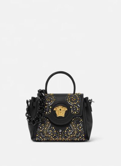 VERSACE STUDDED LA MEDUSA SMALL HANDBAG