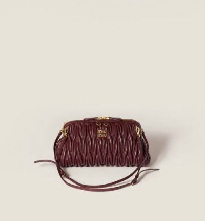 Miu Miu Matelassé nappa leather clutch