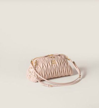 Miu Miu Matelassé nappa leather clutch