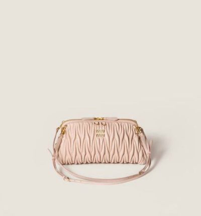 Miu Miu Matelassé nappa leather clutch