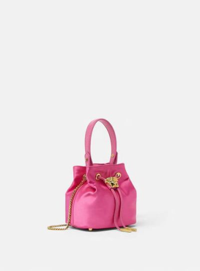 VERSACE LA MEDUSA SATIN MINI BUCKET BAG