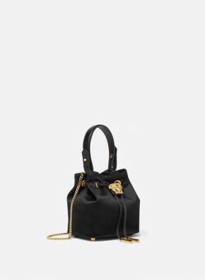 VERSACE LA MEDUSA SATIN MINI BUCKET BAG
