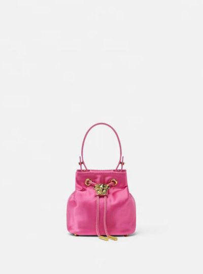 VERSACE LA MEDUSA SATIN MINI BUCKET BAG