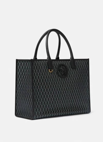 VERSACE V ALLOVER LA MEDUSA LARGE TOTE BAG